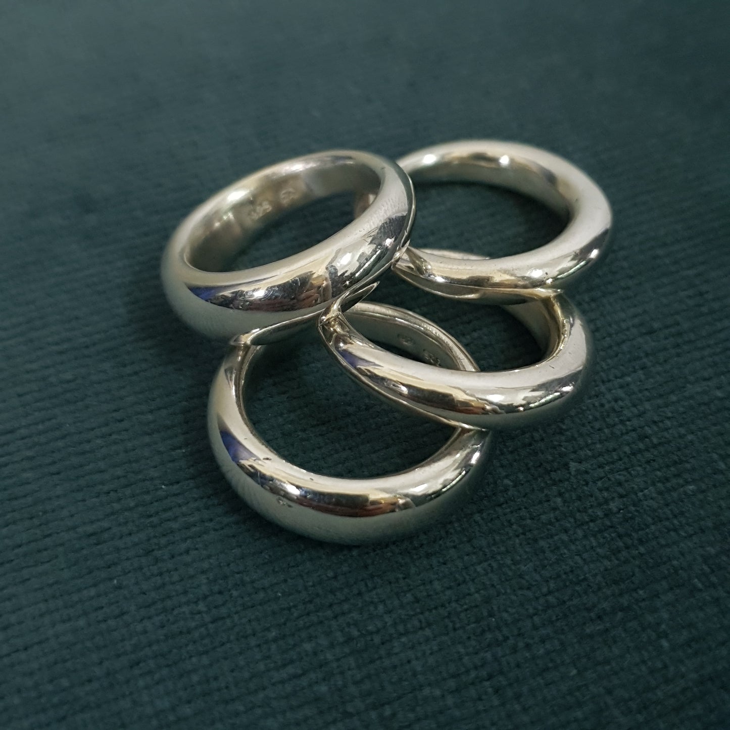 CHUNKY ORGANIC SILVER BAND - NARROW