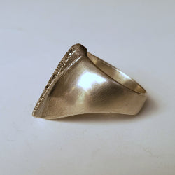 ARCHER'S RING IN SILVER WITH BLACK DIAMONDS