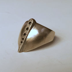 ARCHER'S RING IN SILVER WITH BLACK DIAMONDS