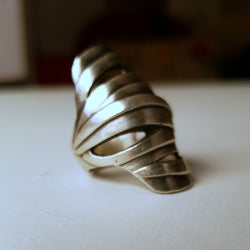 MUMMY RING IN SILVER WITH CUT OUTS