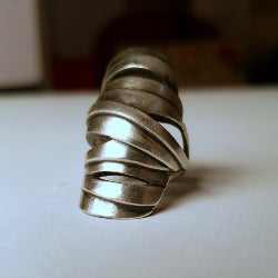 MUMMY RING IN SILVER WITH CUT OUTS