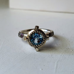 VICTORIA'S SOLITAIRE - TOPAZ and AMETHYST