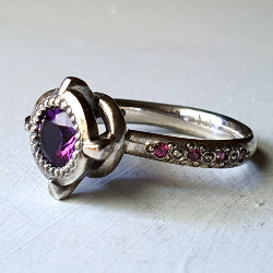 VICTORIA'S SOLITAIRE - AMETHEYST and RHODALITE