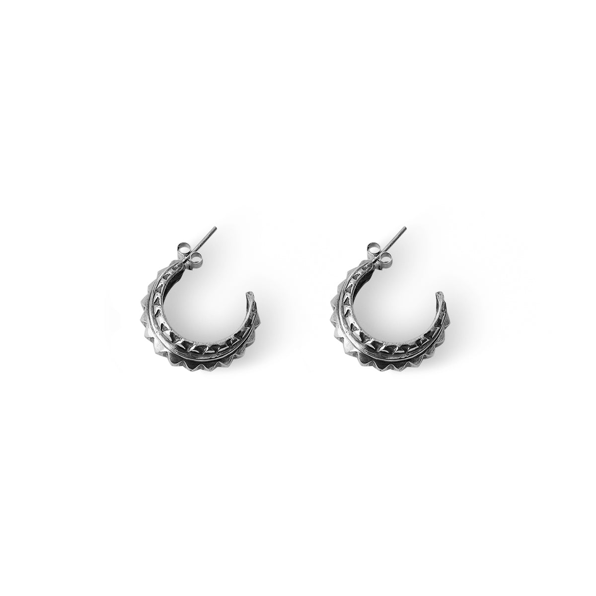 WARRIOR HOOP EARRINGS IN SILVER