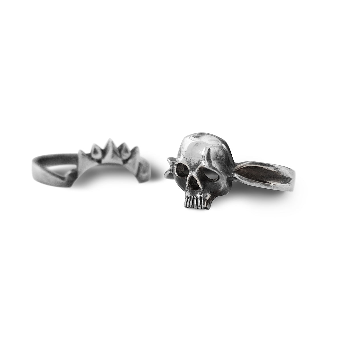 SKULL AND CROWN RINGS IN SILVER
