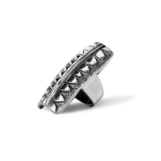 WARRIOR SHIELD RING IN SILVER