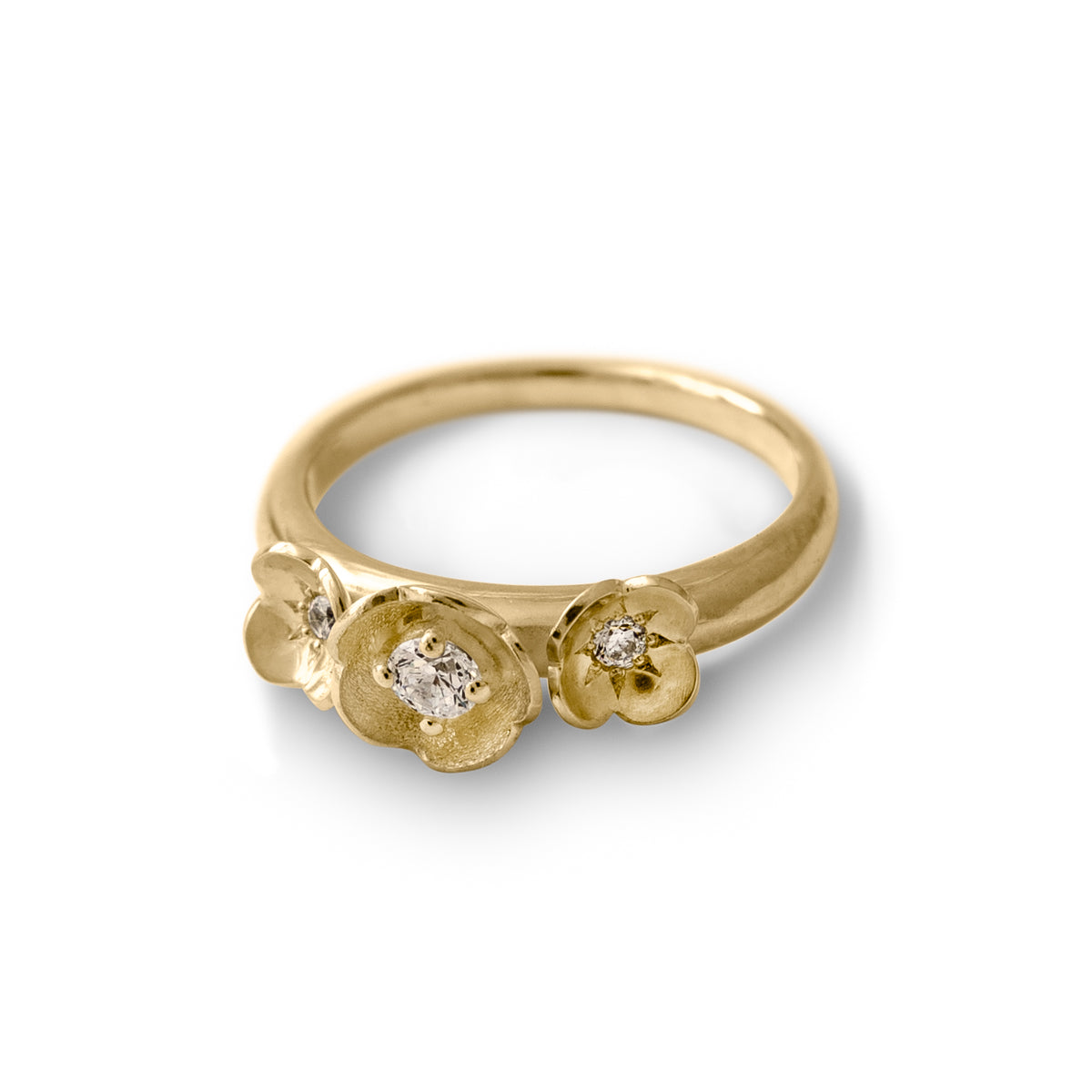 AFRODITE TRILOGY RING - GOLD AND DIAMOND