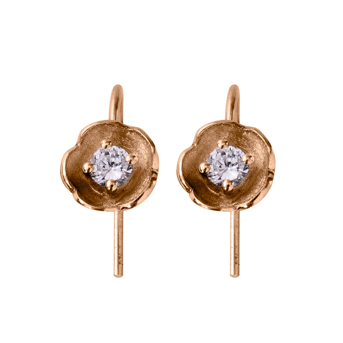 AFRODITE GOLD AND DIAMOND FLOWER DROP EARRING