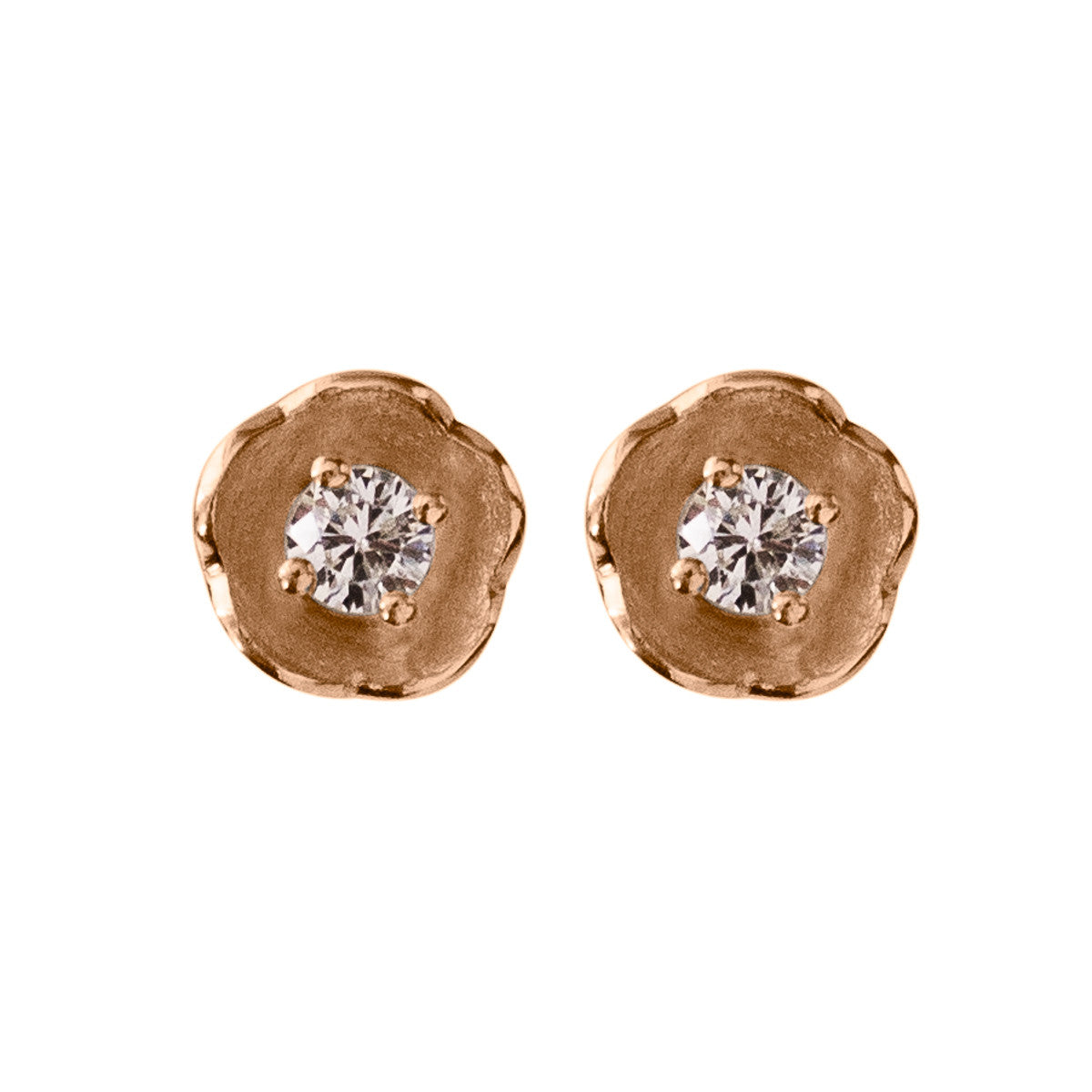 ROSE GOLD AND DIAMOND STUD EARRINGS