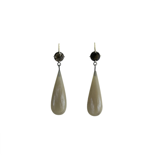 NGUNI EARRING SMOKEY QUARTZ and GOLD