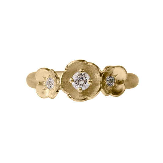 AFRODITE TRILOGY RING - GOLD AND DIAMOND